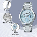 Enticer Women Quartz Blue Dial Analog Stainless Steel Watch A1147