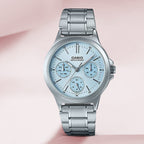 Enticer Women Quartz Blue Dial Analog Stainless Steel Watch A1147