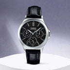 Enticer Women Quartz Black Dial Chronograph Leather Watch A1149