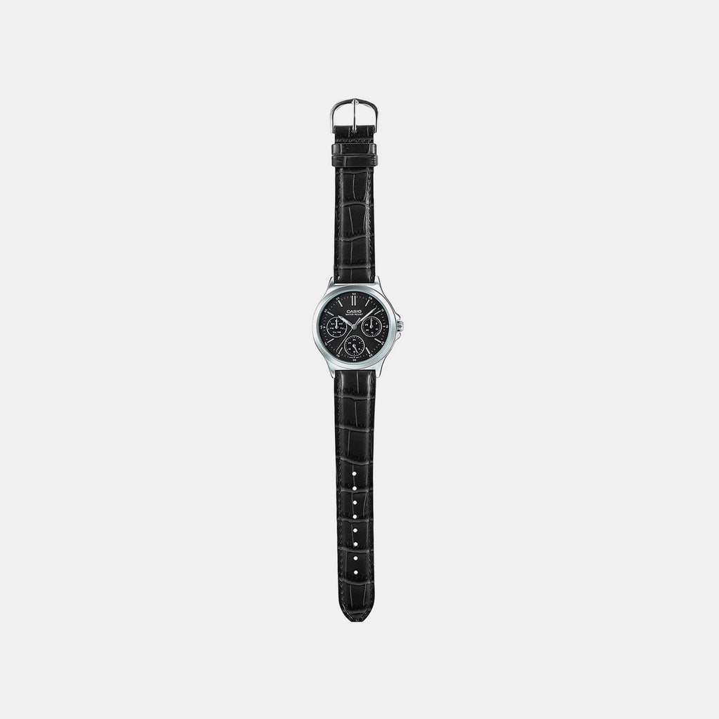 Enticer Women Quartz Black Dial Chronograph Leather Watch A1149