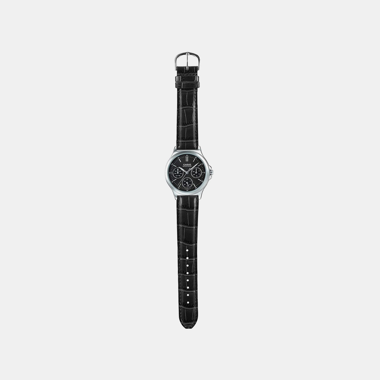 Enticer Women Quartz Black Dial Chronograph Leather Watch A1149