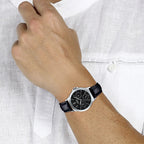 Enticer Women Quartz Black Dial Chronograph Leather Watch A1149