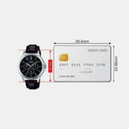 Enticer Men Quartz Black Dial Multi-Function Leather Watch A1176