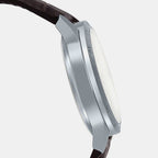 Enticer Men Quartz White Dial Multi-Function Leather Watch A1177