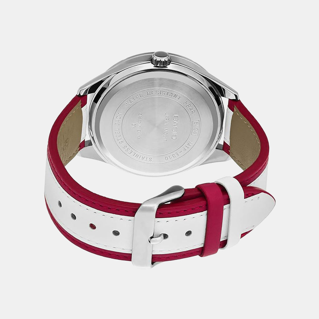 Enticer Men Quartz Silver Dial Chronograph Leather Watch A1182