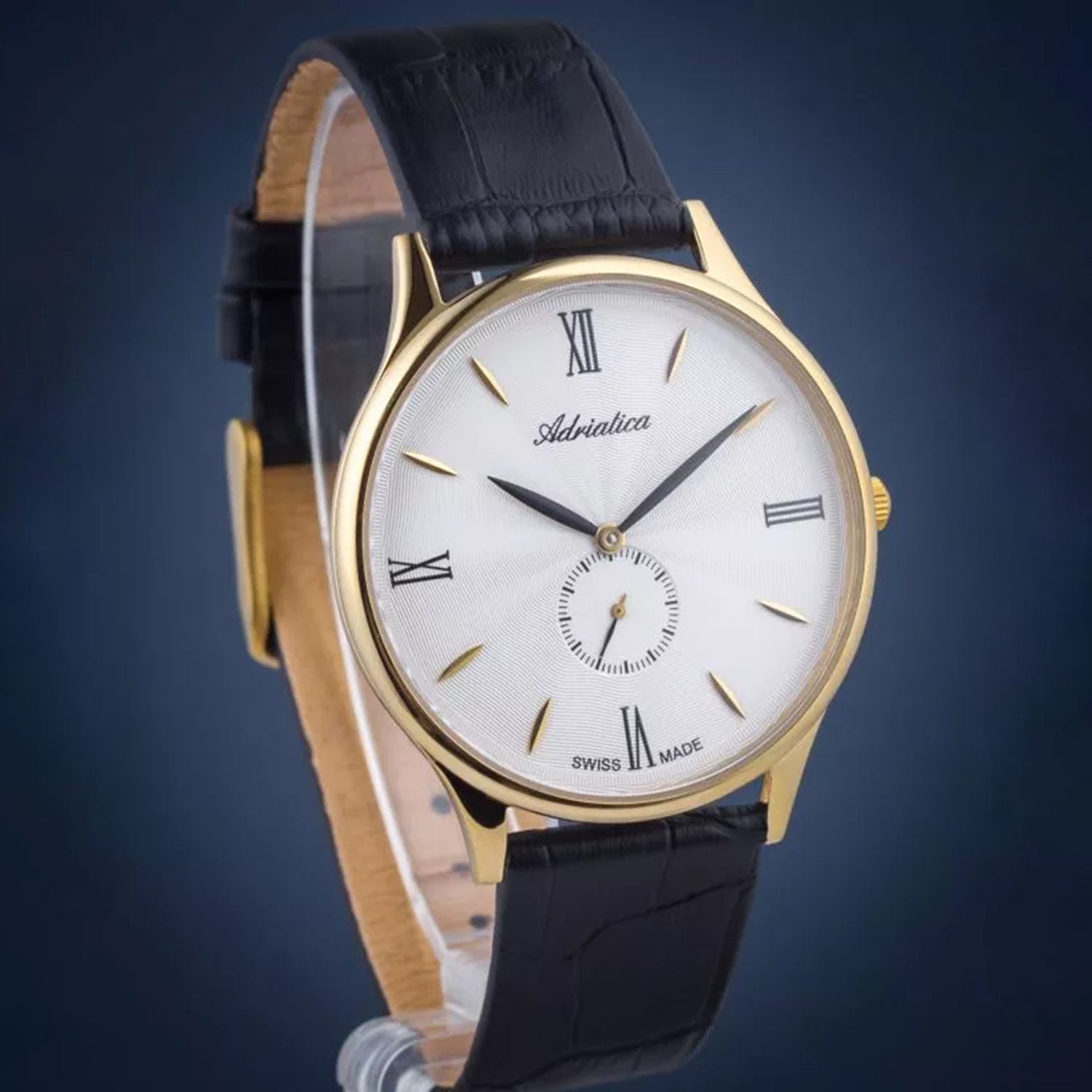 Pairs Men Quartz Silver Dial Analog Leather Watch A1230.1263QXL