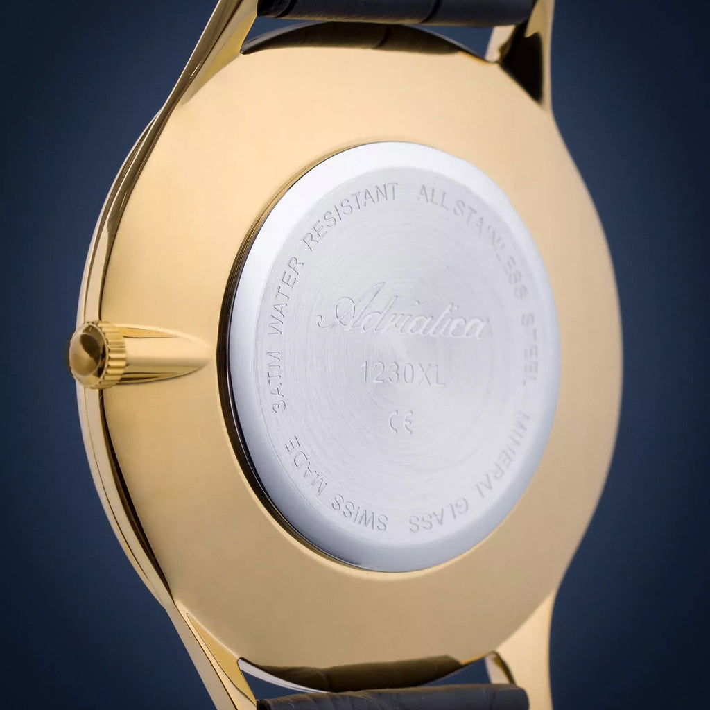 Pairs Men Quartz Silver Dial Analog Leather Watch A1230.1263QXL