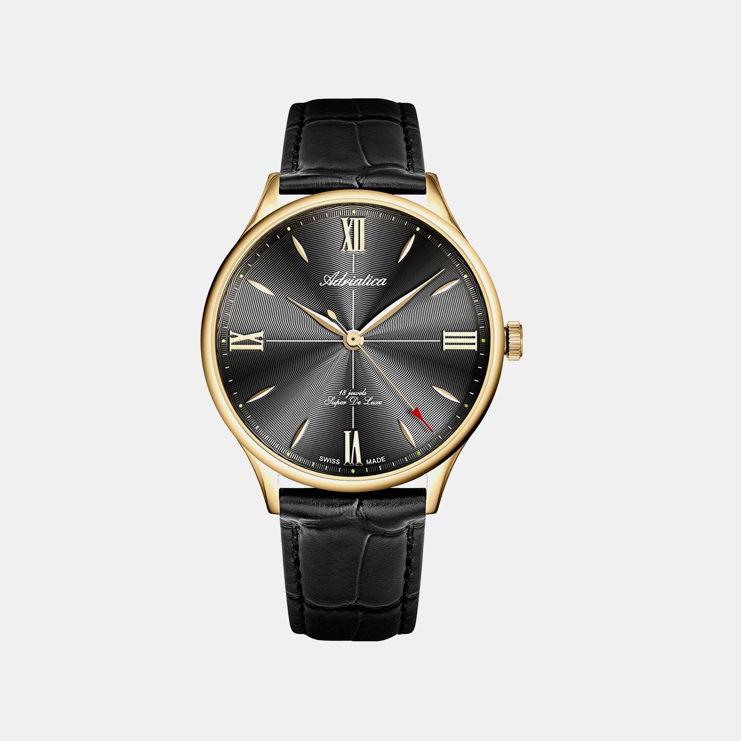 Mechanical Men Quartz Gun Dial Analog Leather Watch A1230.1266MXL