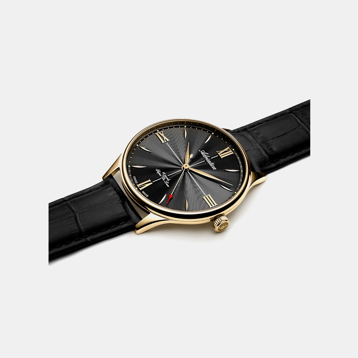 Mechanical Men Quartz Gun Dial Analog Leather Watch A1230.1266MXL