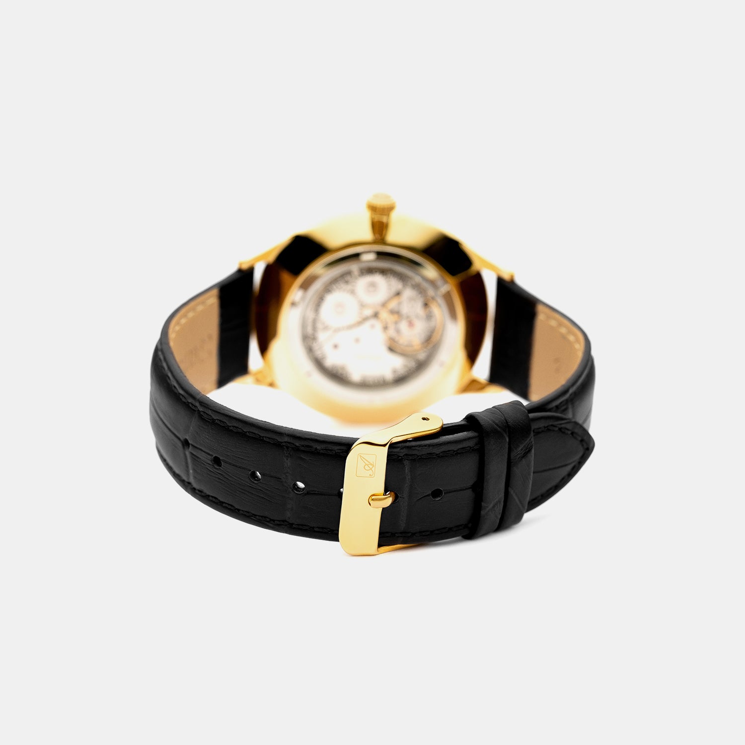 Mechanical Men Quartz Gun Dial Analog Leather Watch A1230.1266MXL