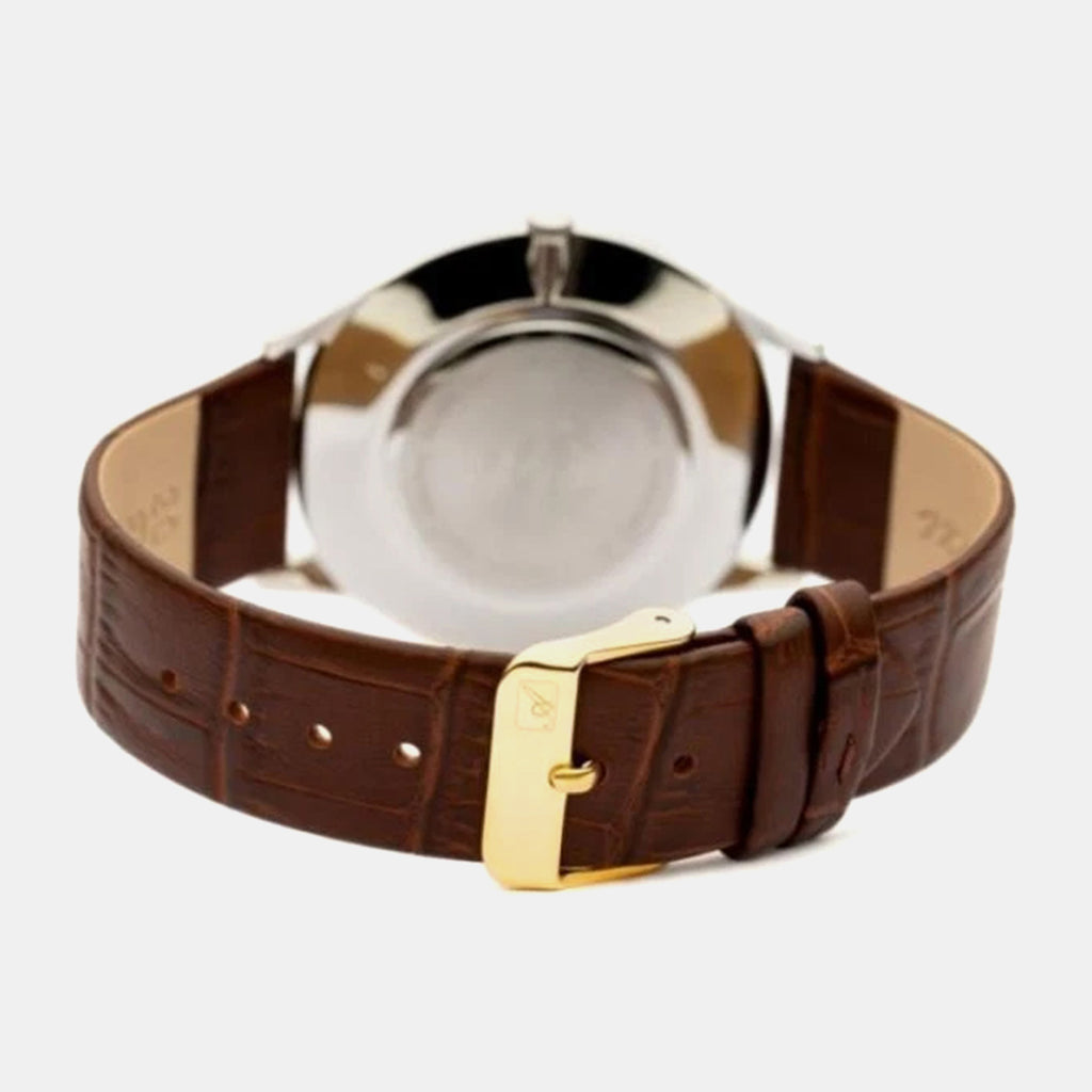 Pairs Men Quartz Champagne Dial Analog Leather Watch A1230.2261QXL