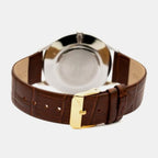 Pairs Men Quartz Champagne Dial Analog Leather Watch A1230.2261QXL