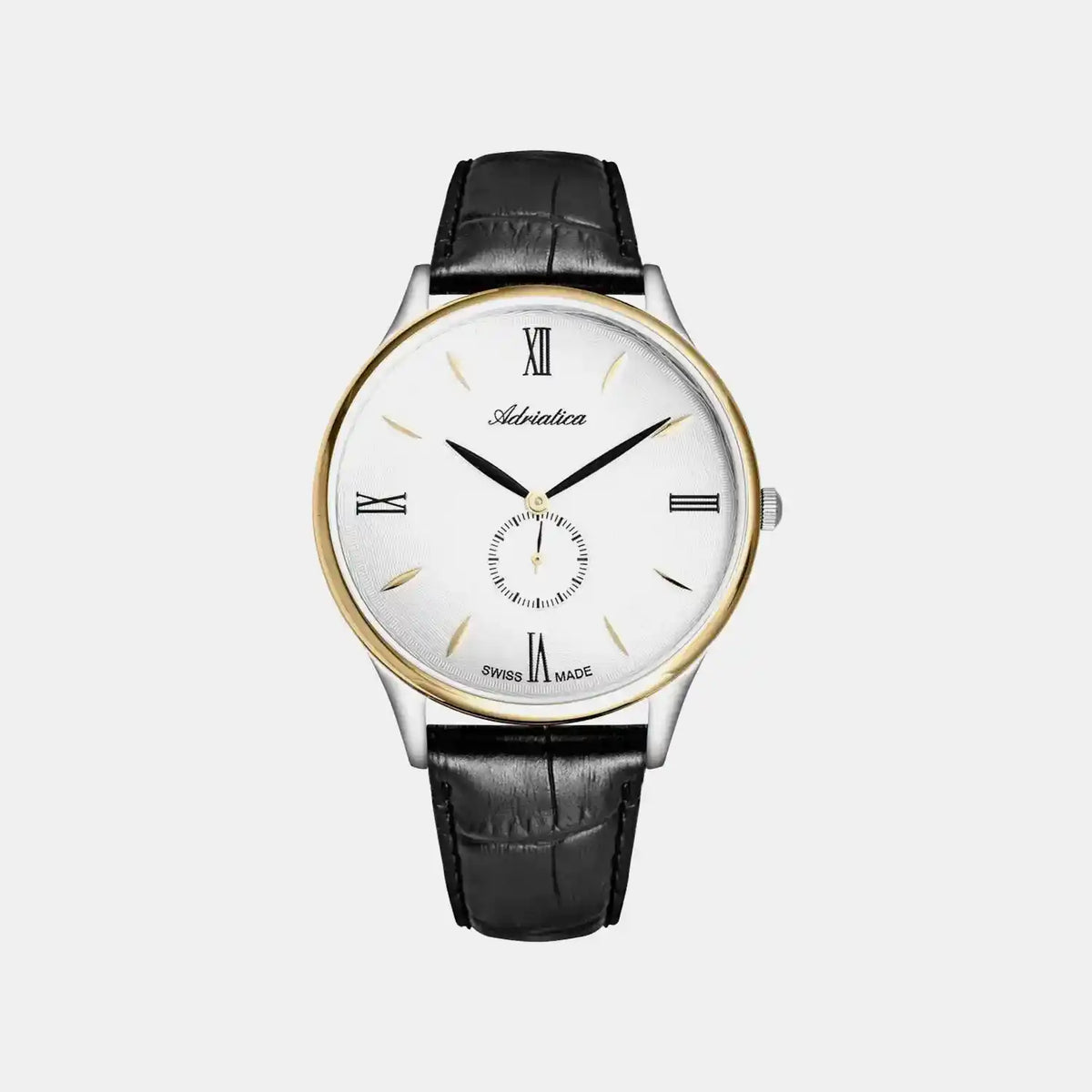 Pairs Men Quartz Silver Dial Analog Leather Watch A1230.2263QXL