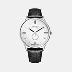 Men Quartz Silver Dial Analog Leather Watch A1230.5263QXL