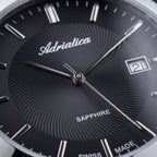 Pairs Men Quartz Black Dial Analog Stainless Steel Watch A1236.5114Q