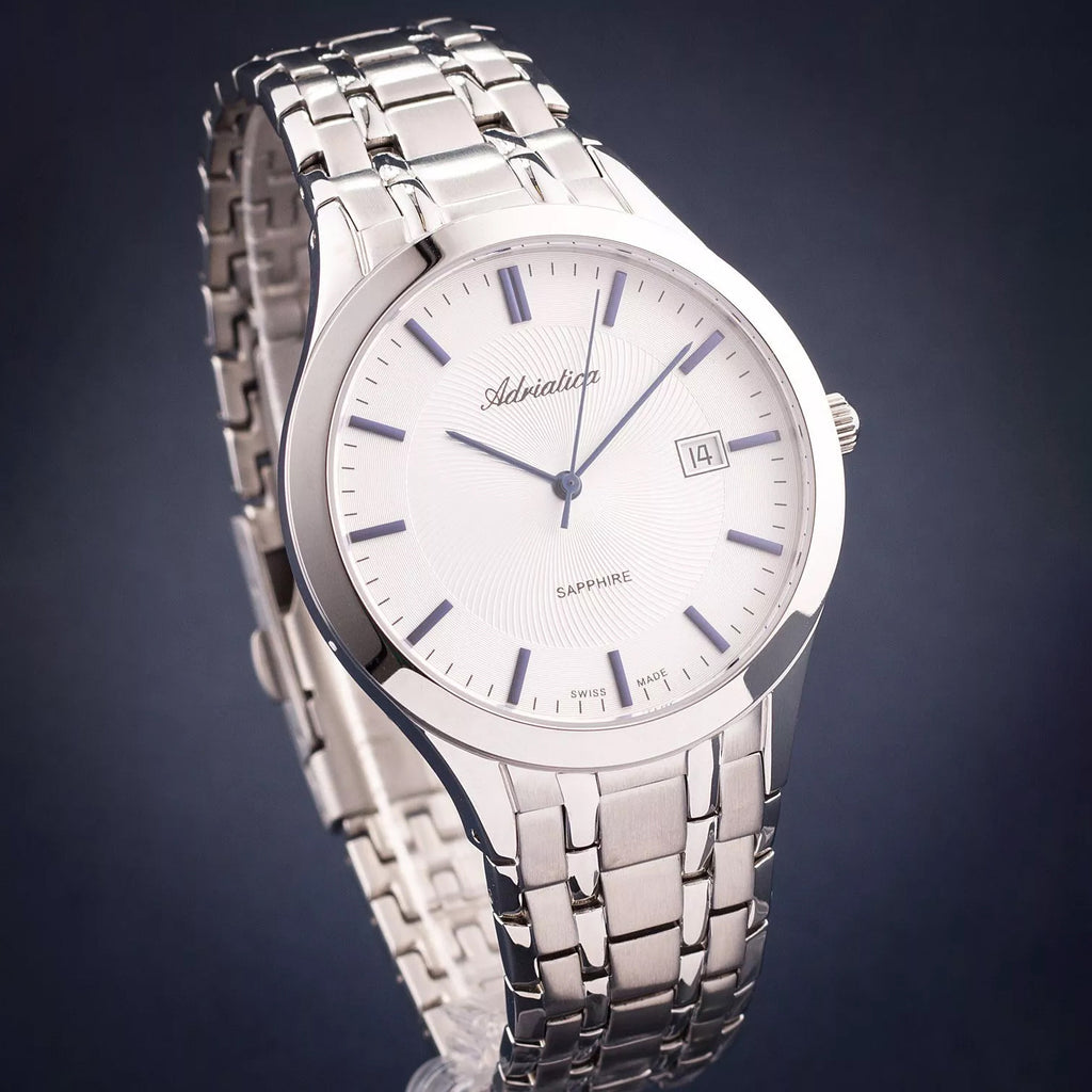 Men Quartz Silver Dial Analog Stainless Steel Watch A1236.51B3Q
