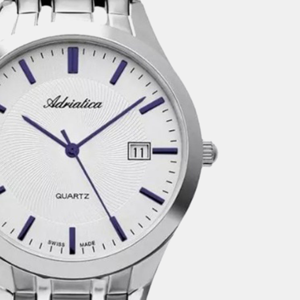 Men Quartz Silver Dial Analog Stainless Steel Watch A1236.51B3Q