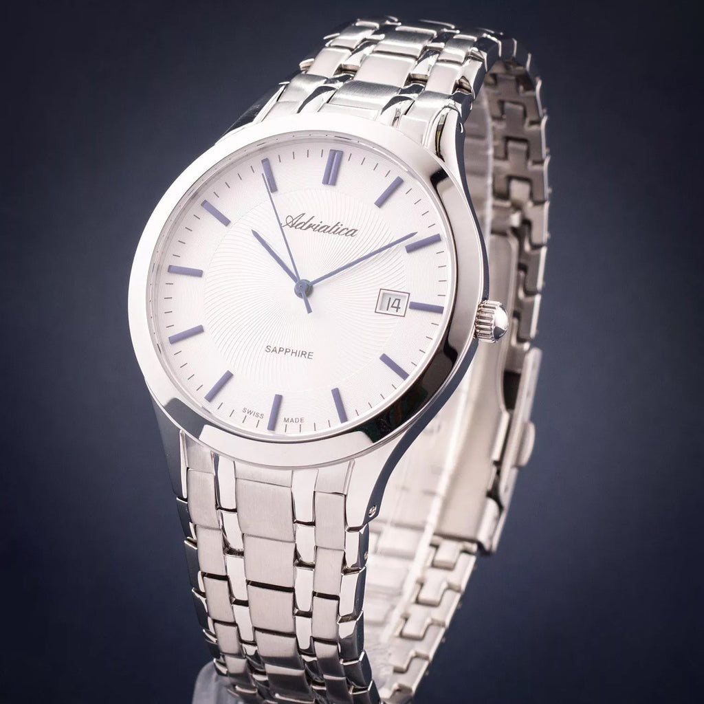 Men Quartz Silver Dial Analog Stainless Steel Watch A1236.51B3Q