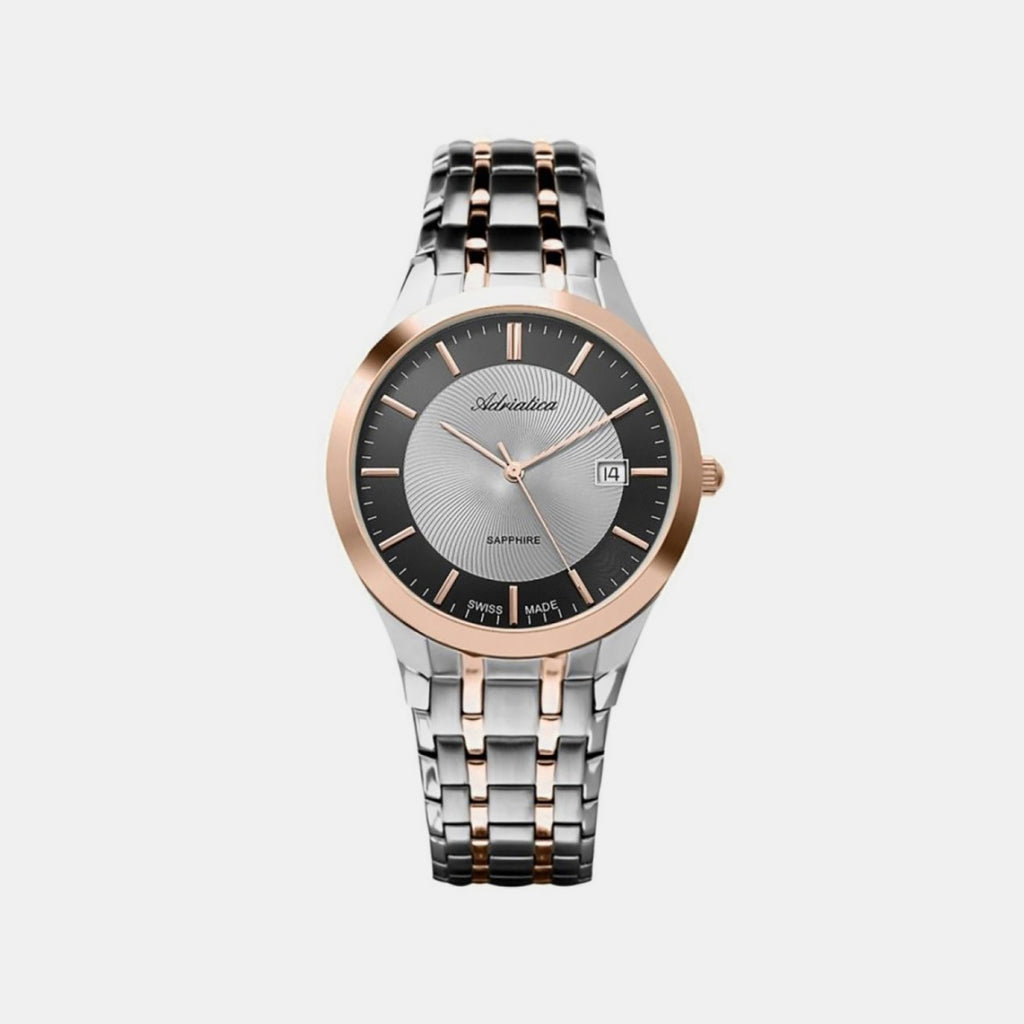 Men Quartz Grey Dial Analog Stainless Steel Watch A1236.R117Q