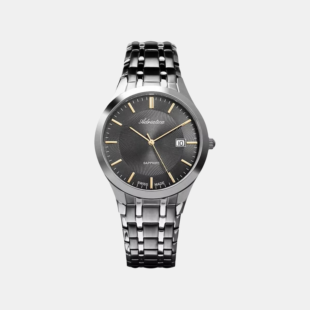 Men Quartz Grey Dial Analog Stainless Steel Watch A1236.S1G6Q