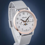 Moonphase For Him Men Quartz Silver Dial Analog Mesh Watch A1274.R123QF