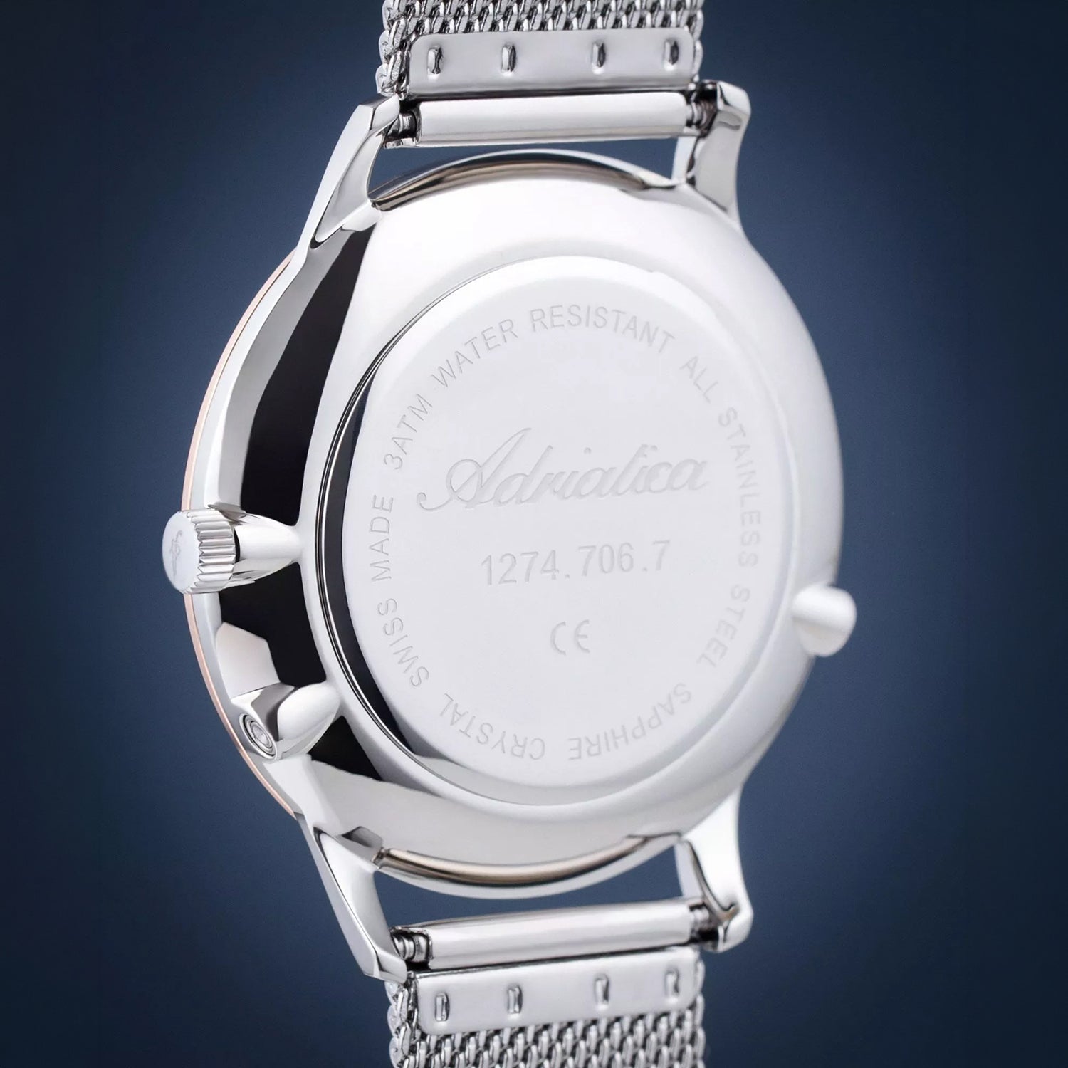 Moonphase For Him Men Quartz Silver Dial Analog Mesh Watch A1274.R123QF