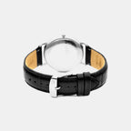 Pairs Men Quartz Silver Dial Analog Leather Watch A1277.5223Q