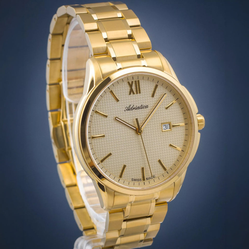 Pairs Men Quartz champagne Dial Analog Stainless Steel Watch A1290.1161Q