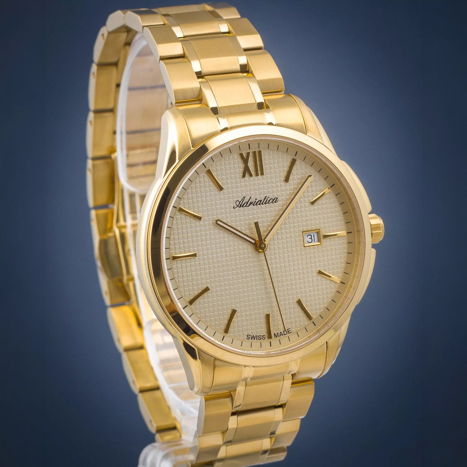Pairs Men Quartz champagne Dial Analog Stainless Steel Watch A1290.1161Q