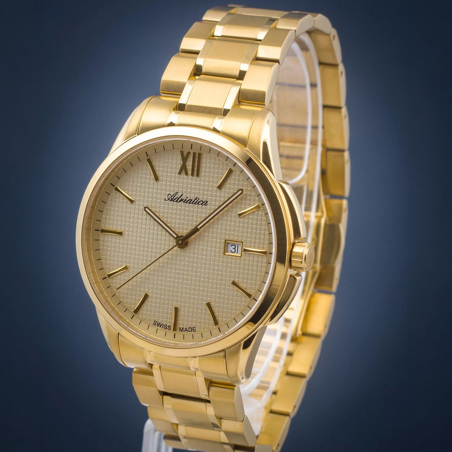 Pairs Men Quartz champagne Dial Analog Stainless Steel Watch A1290.1161Q