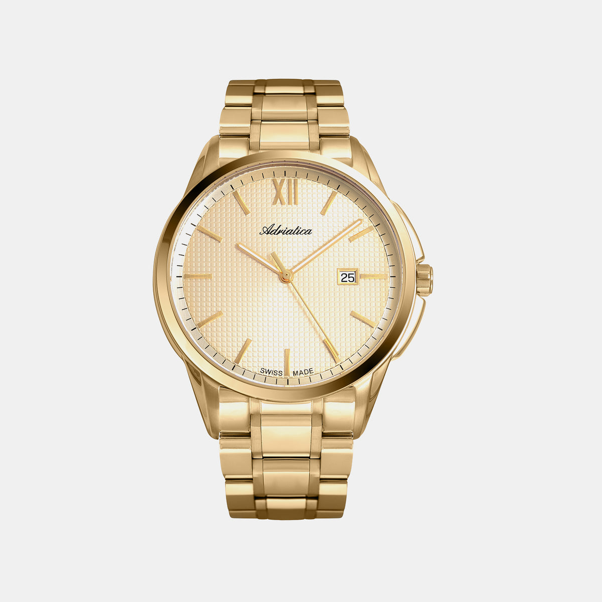 Pairs Men Quartz Champagne Dial Analog Stainless Steel Watch A1290.1161Q
