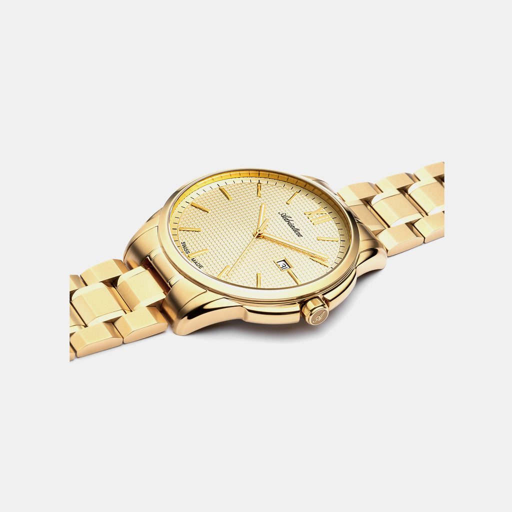 Pairs Men Quartz champagne Dial Analog Stainless Steel Watch A1290.1161Q