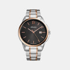 Pairs Men Quartz Grey Dial Analog Stainless Steel Watch A1290.R166Q