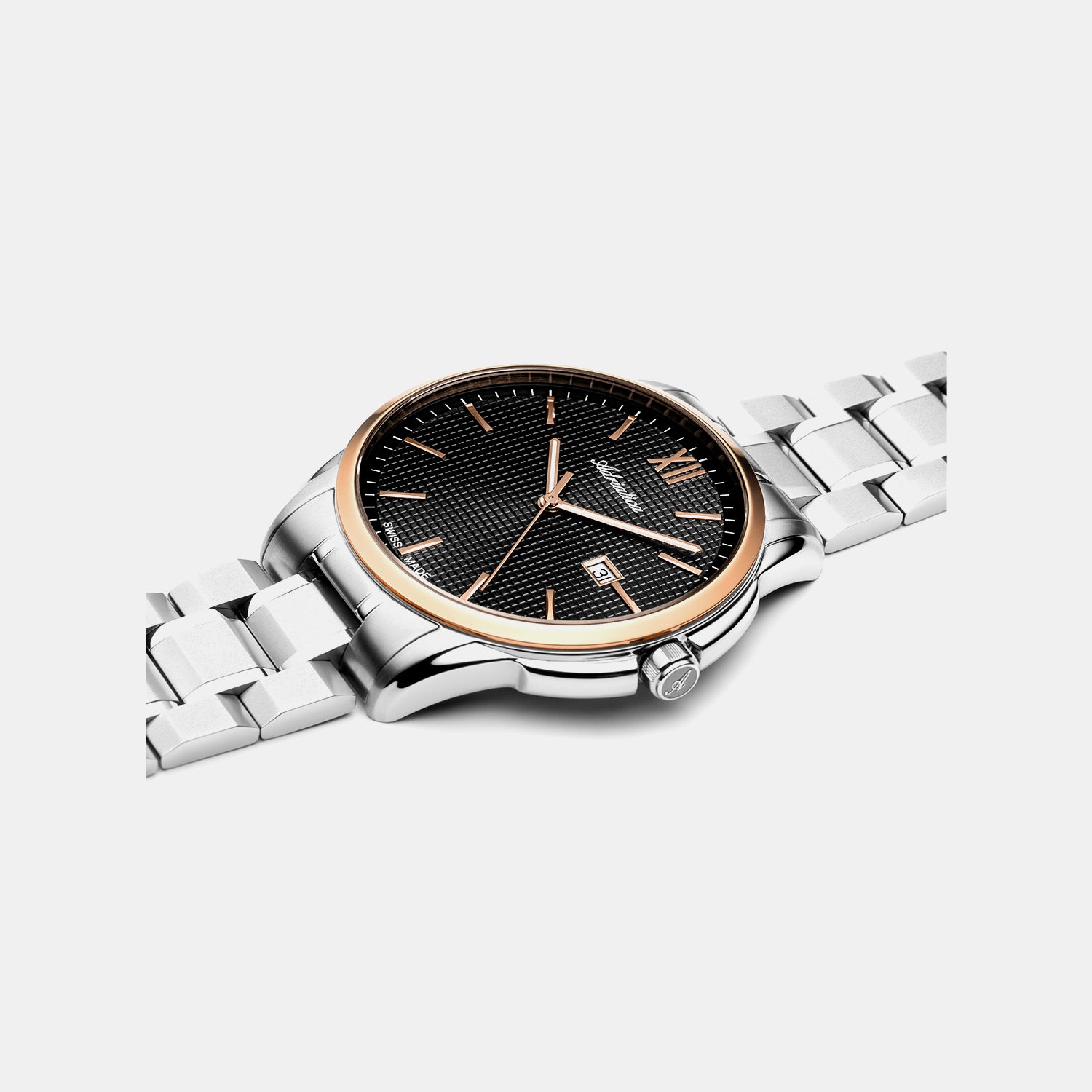 Pairs Men Quartz Gun Dial Analog Stainless Steel Watch A1290.R166Q