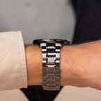 Pairs Men Quartz Black Dial Analog Stainless Steel Watch A1290.S1R6Q
