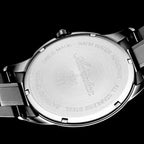 Pairs Men Quartz Black Dial Analog Stainless Steel Watch A1290.S1R6Q