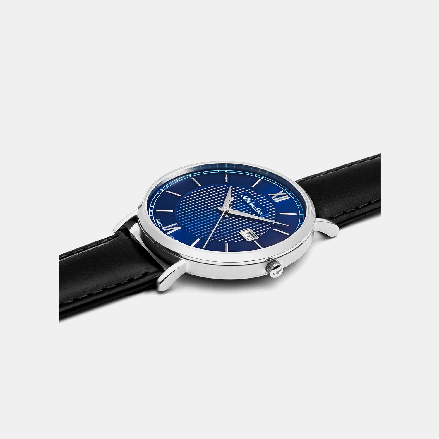 Pairs Men Quartz Blue Dial Analog Leather Watch A1294.5265Q