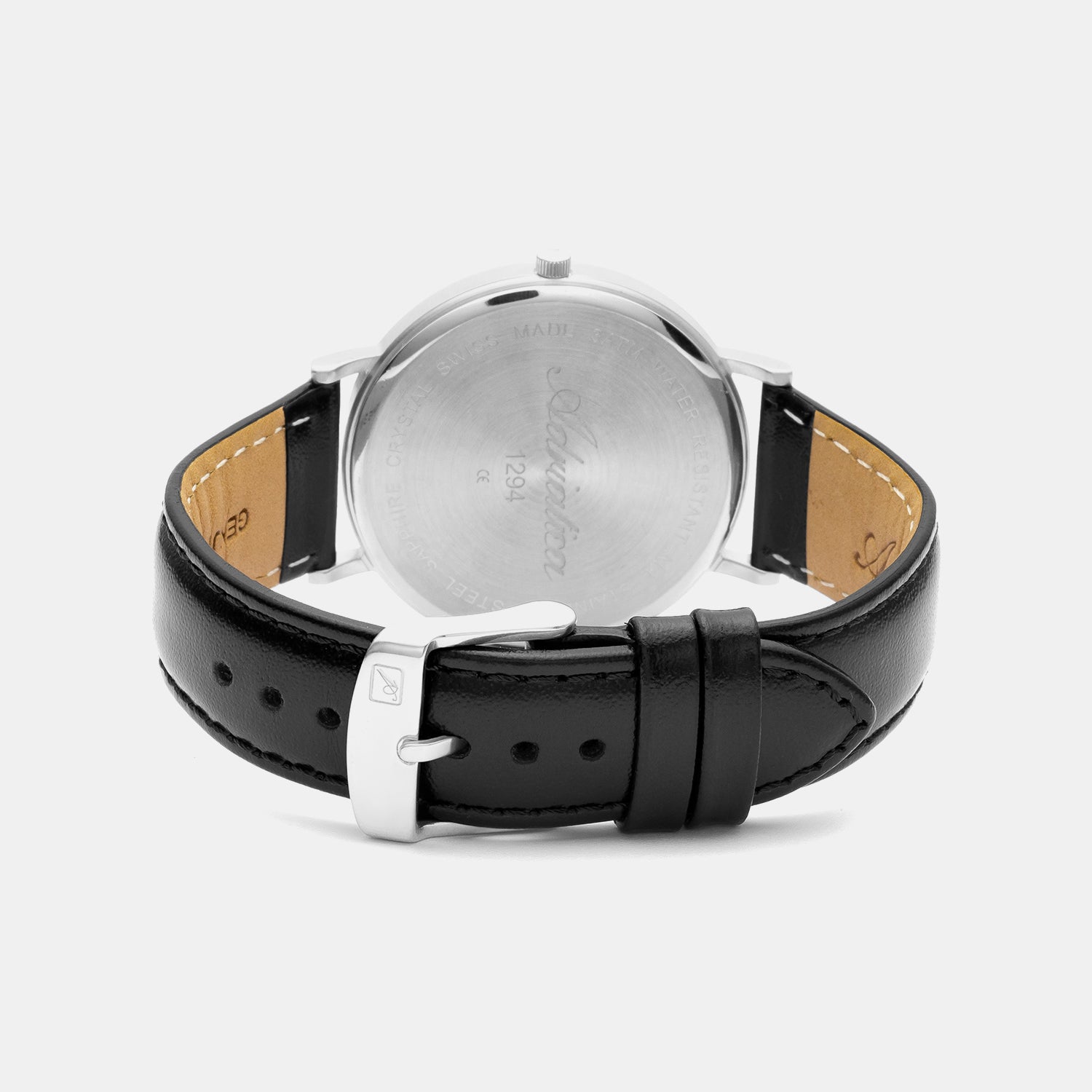 Pairs Men Quartz Blue Dial Analog Leather Watch A1294.5265Q