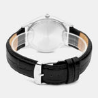 Pairs Men Quartz Silver Dial Analog Leather Watch A1296.5213Q