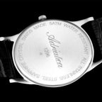 Pairs Men Quartz Silver Dial Analog Leather Watch A1296.5213Q
