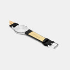 Pairs Men Quartz Silver Dial Analog Leather Watch A1296.5213Q