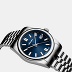 Pairs Men Quartz Blue Dial Analog Stainless Steel Watch A1298.5115Q