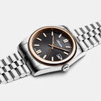 Pairs Men Quartz Grey Dial Analog Stainless Steel Watch A1298.R1R6Q