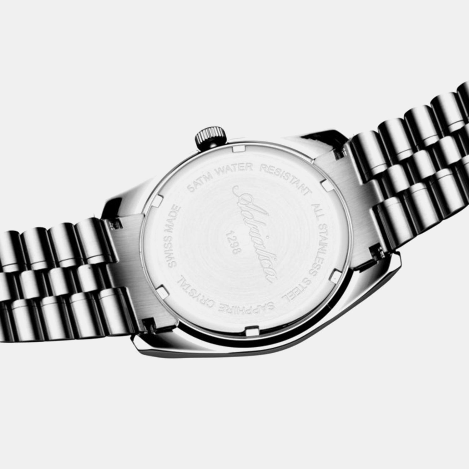 Pairs Men Quartz Grey Dial Analog Stainless Steel Watch A1298.R1R6Q