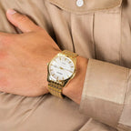 Pairs Men Quartz Silver Dial Analog Stainless Steel Watch A1298.1113Q