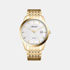 Pairs Men Quartz Silver Dial Analog Stainless Steel Watch A1298.1113Q