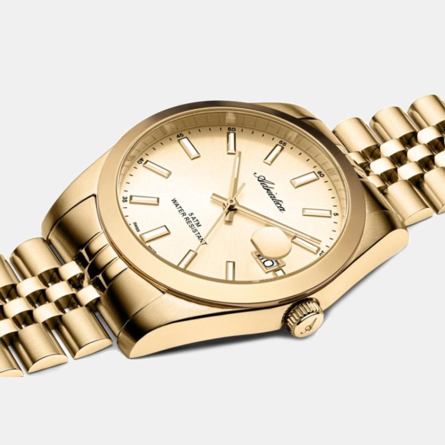 Men Quartz Gold Dial Analog Stainless Steel Watch A1299.1111Q