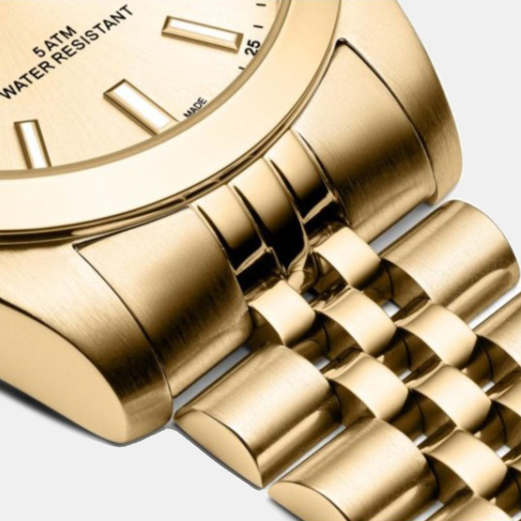 Men Quartz Gold Dial Analog Stainless Steel Watch A1299.1111Q