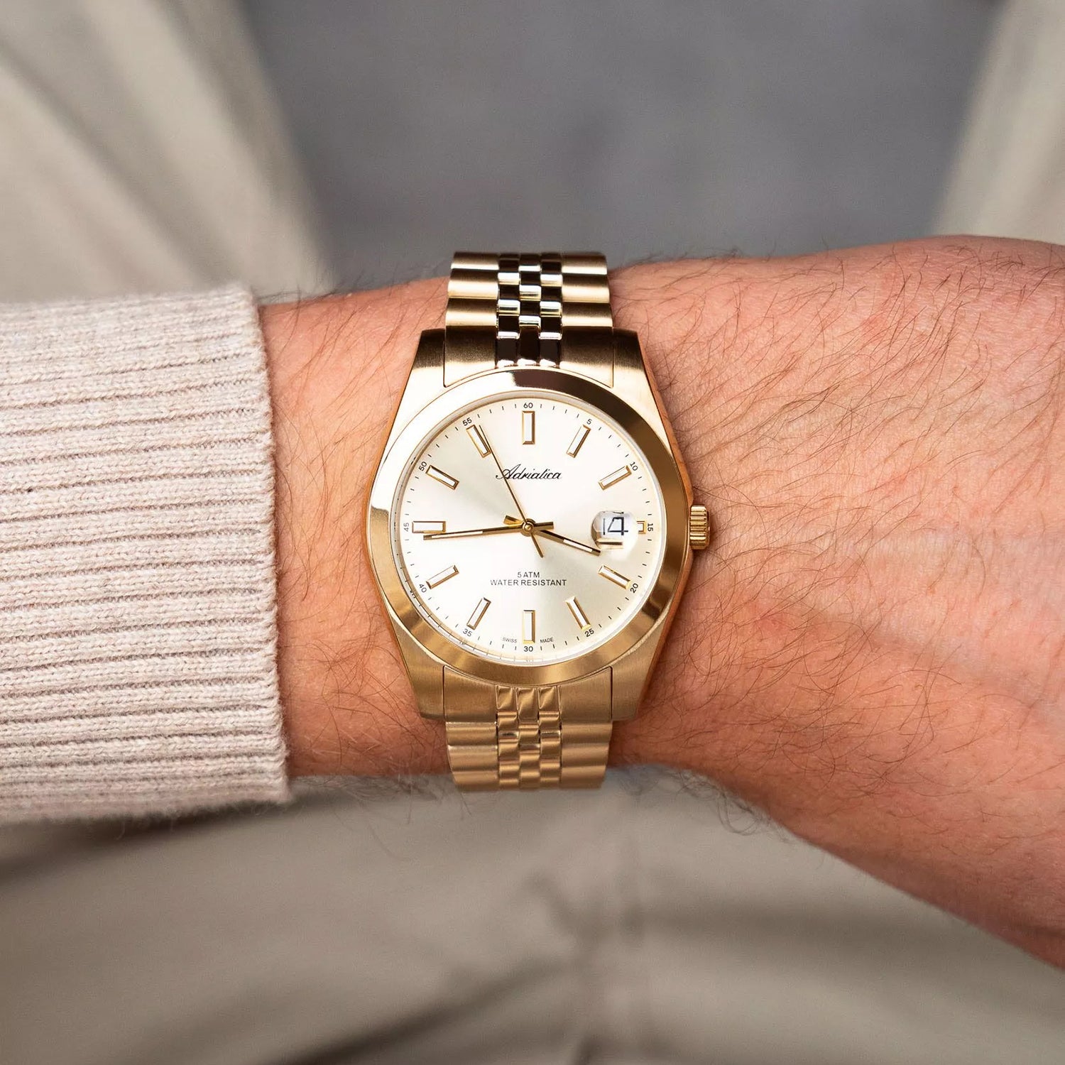 Men Quartz Gold Dial Analog Stainless Steel Watch A1299.1111Q