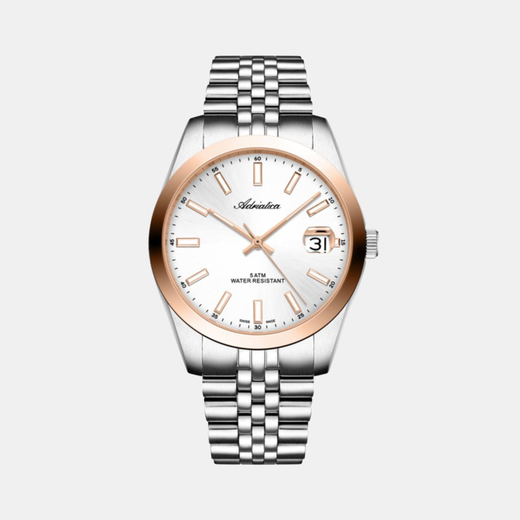 Adriatica Men Quartz Silver Dial Analog Stainless Steel Watch A1299.R113Q-1